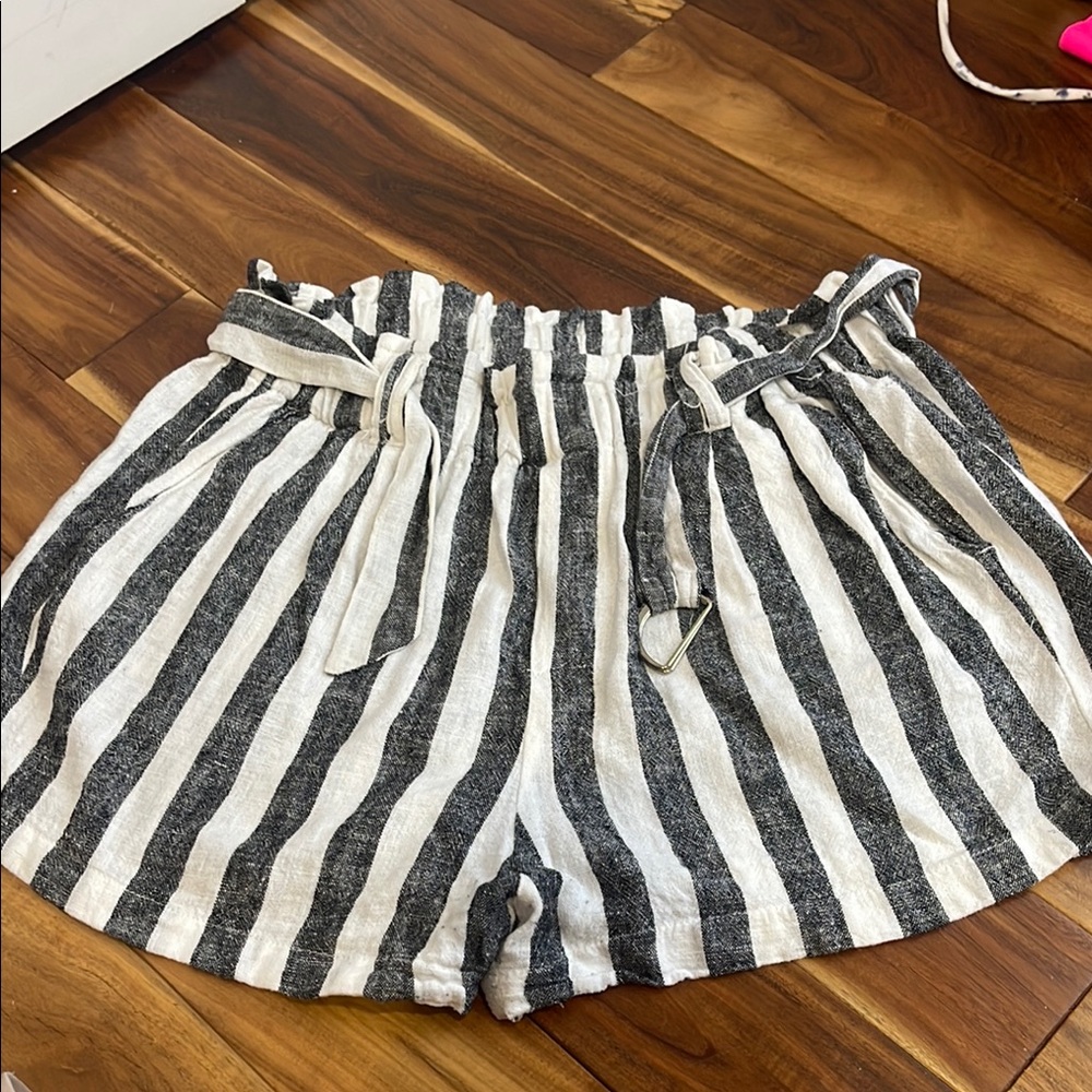 Striped Black and White Women's Shorts
